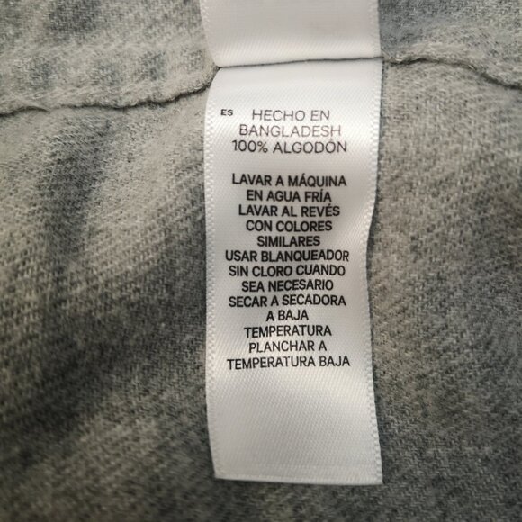 NWT Joe Fresh Men's Size Small Grey Button Front Light Flannel Shirt - Picture 8 of 13